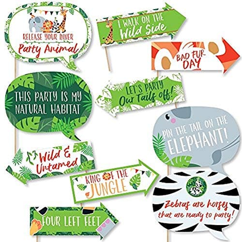 Big Dot of Happiness Jungle Party Animals - DIY Shaped Safari Zoo ...