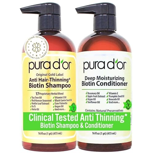 PURA D'OR MD Anti Hair Thinning Shampoo, Clinically Tested, Promotes ...