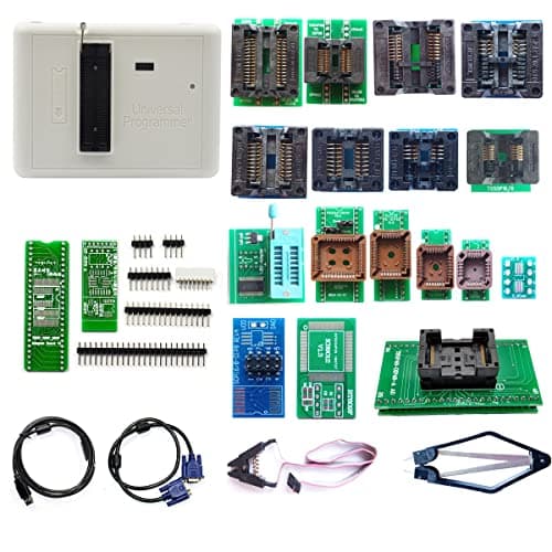 RT809H eprom Programmer +19 adapters EMMC-Nand Flash Extremely Fast Universal chip Programmer Kit IC Adapters with Cables ISP Cables TSOP48 TSOP56 CAR/DVD/TV