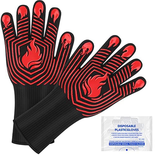 RAPICCA | Heat Resistant BBQ Gloves for Smoker/Grill/Deep Frying ...