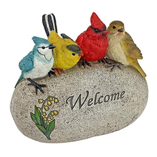 Design Toscano Birdy Welcome Sign Garden Stone Statue & Reviews | Wayfair