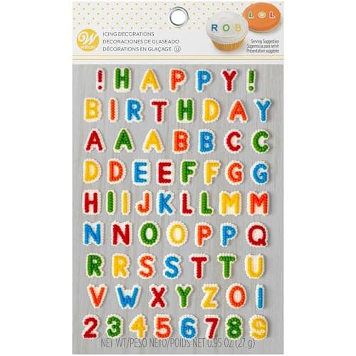 Wilton Happy Birthday Letters and Numbers Icing Decorations, 68-Count ...