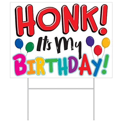 Beistle Plastic Jumbo Happy Birthday Yard Sign With Stakes Outdoor Lawn ...