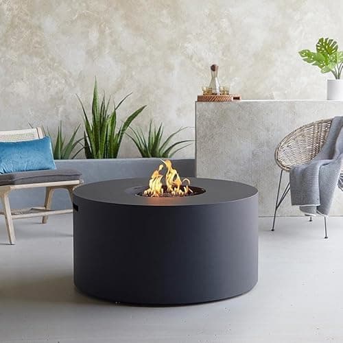 Skywood 48 Inch Square Concrete Propane Fire Pit Table in Gray By ...