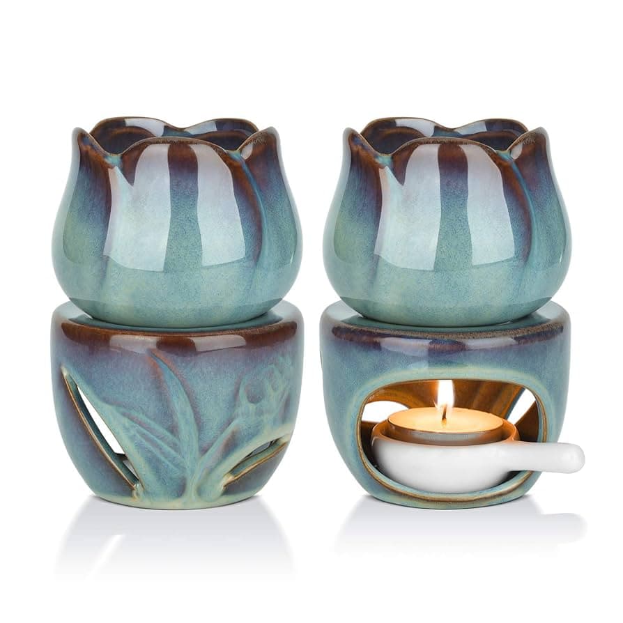 Amazon.com: ComSaf Wax Melt Burners Essential Oil Burner Set of 2 ...