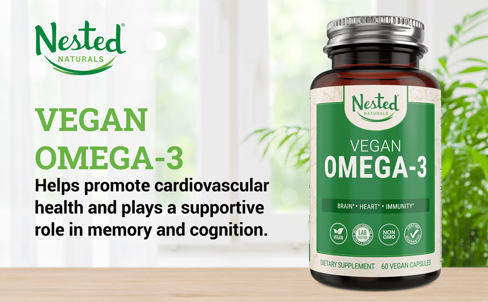Amazon.com: Vegan Omega-3 DHA Supplement | Plant Based Omega 3+6 ...