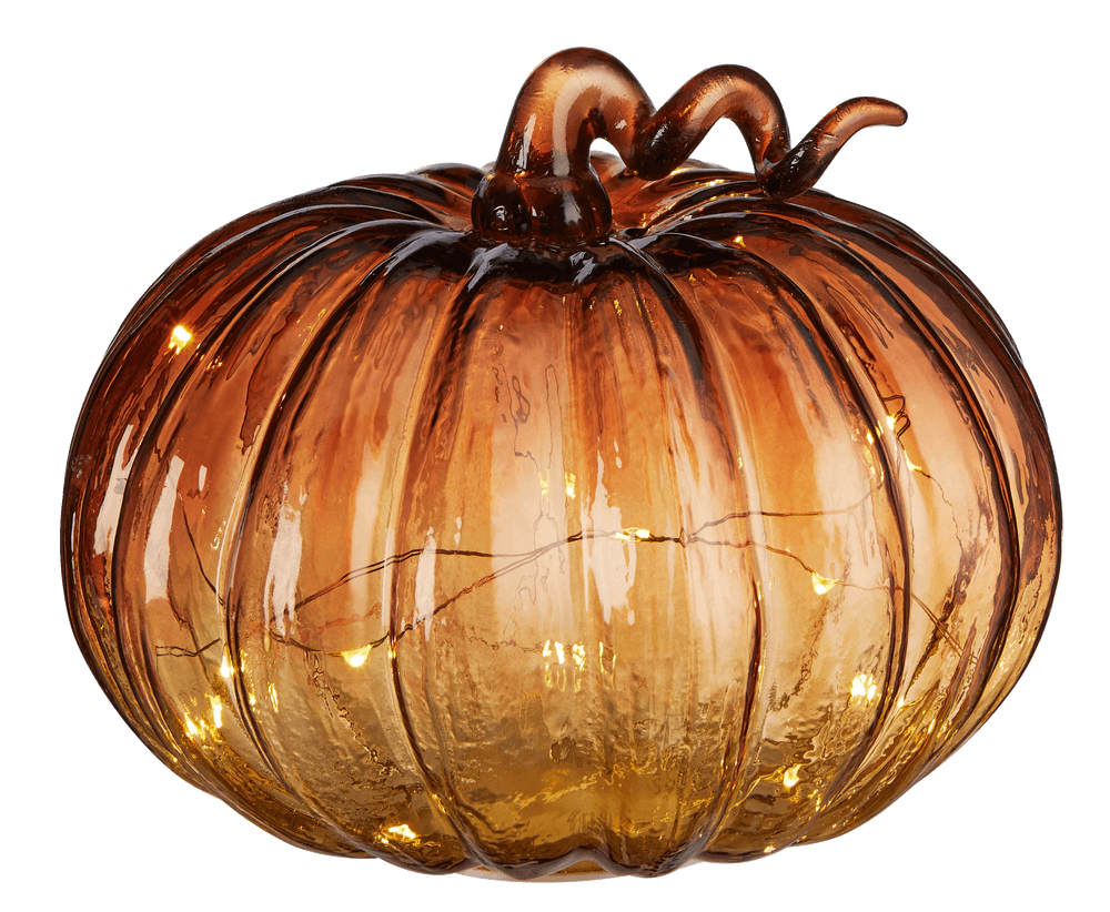 CANVAS LED Light Up Glass Pumpkin, Tabletop Fall & Thanksgiving ...