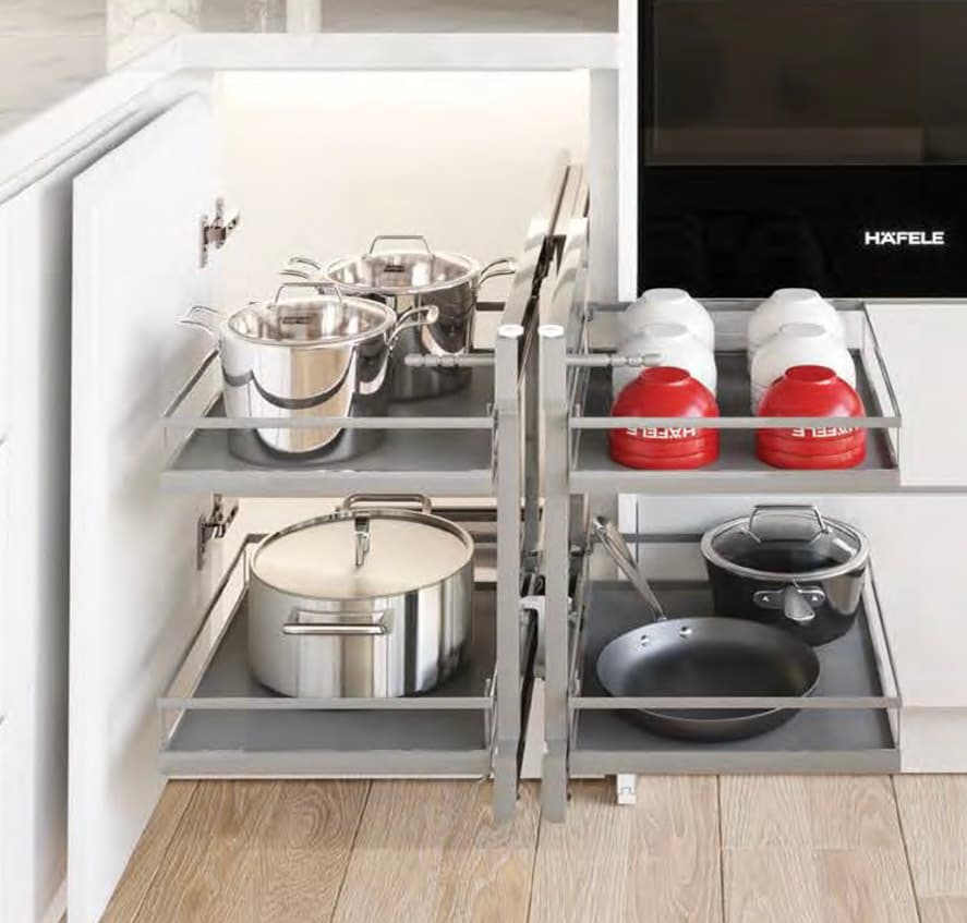 Magic corner kitchen cabinet Hafele pull out corner system, Furniture ...