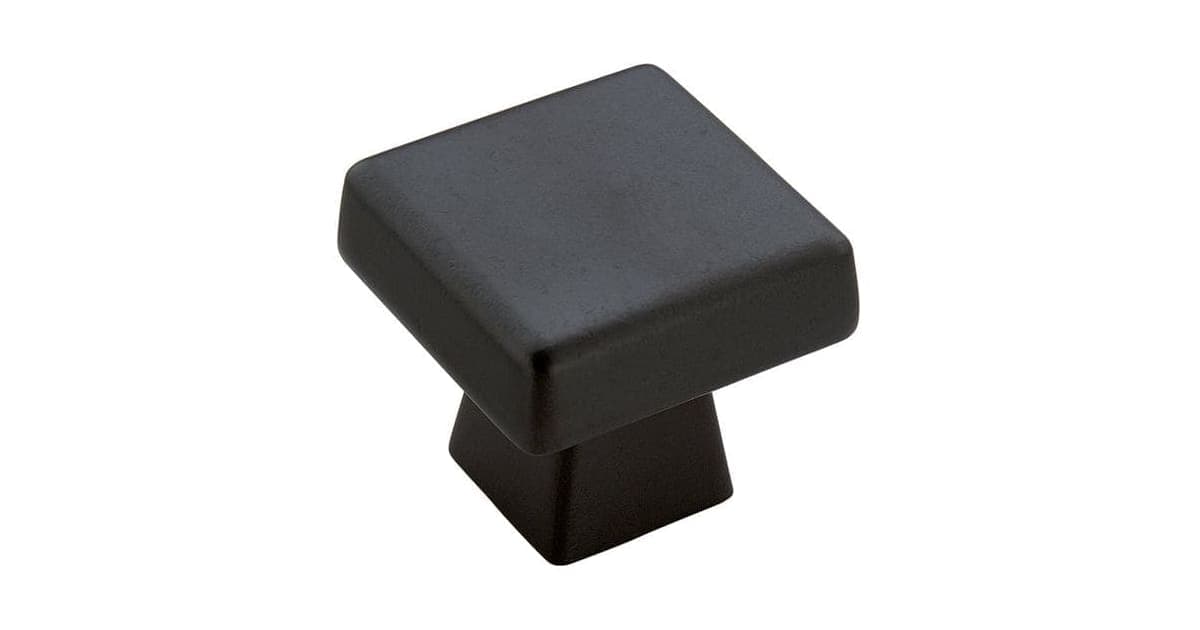 Amerock BP55273BBR-10PACK Blackrock 1-1/2 Inch Square Cabinet Knob ...