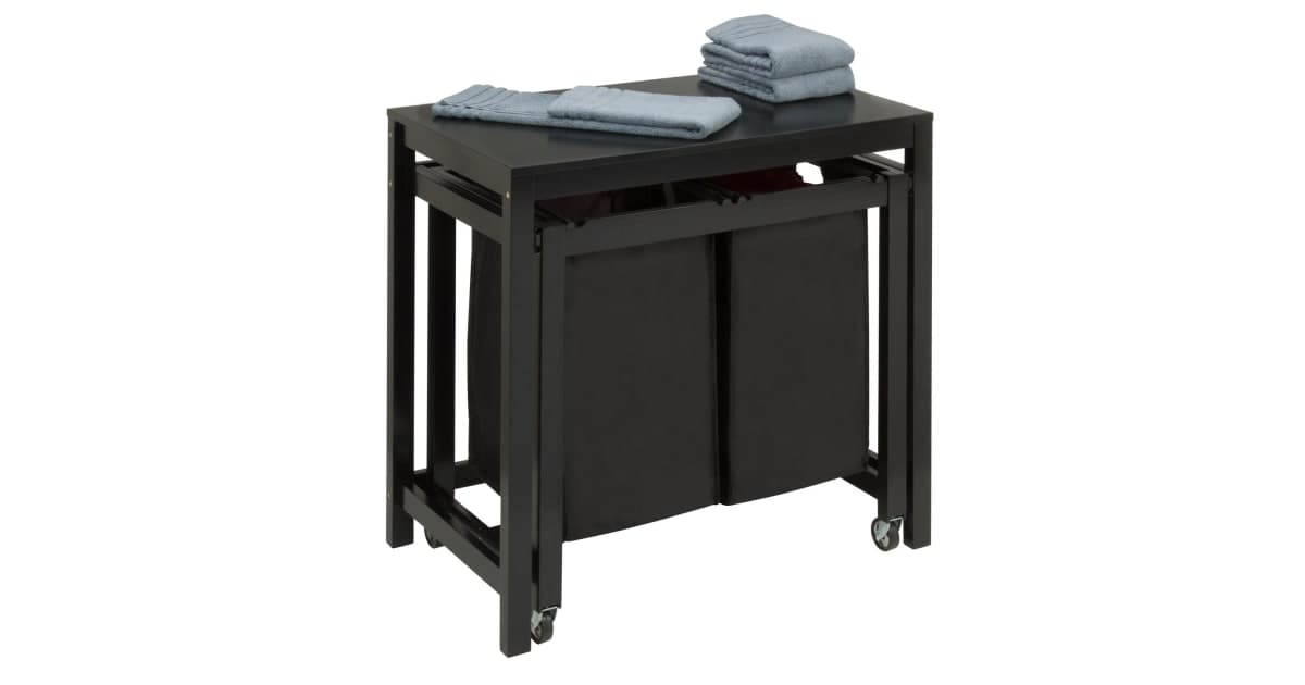 Honey-Can-Do SRT-03571 Laundry Folding Table and Wheeled Hamper ...