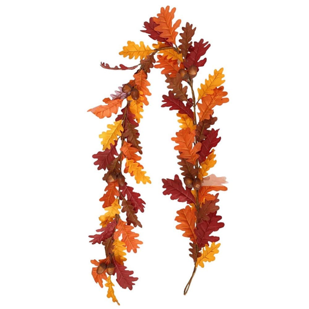 Artificial Oak Leaves Garlands with Acorns 180cm | Leaf Garlands