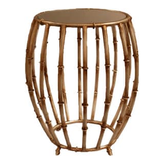 Bamboo Drum Table, Antique Gold - Asian - Side Tables And End Tables ...
