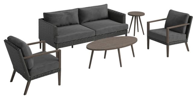 Monterey 5-Piece Outdoor Conversation Set - Tropical - Outdoor Lounge ...