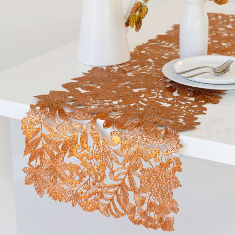Homespun Harvest Leaf Vinyl Table Runner | At Home