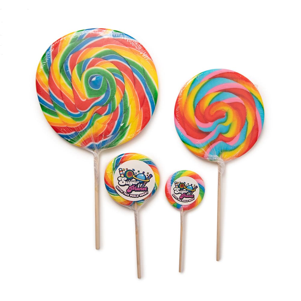 Rainbow Twist Lollipops Swirl Mega Pops Rainbow Coloured Swirly Lolly