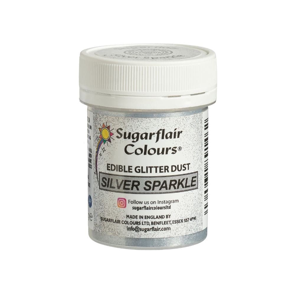 SUGARFLAIR Silver Sparkle Edible Glitter Dust 10g