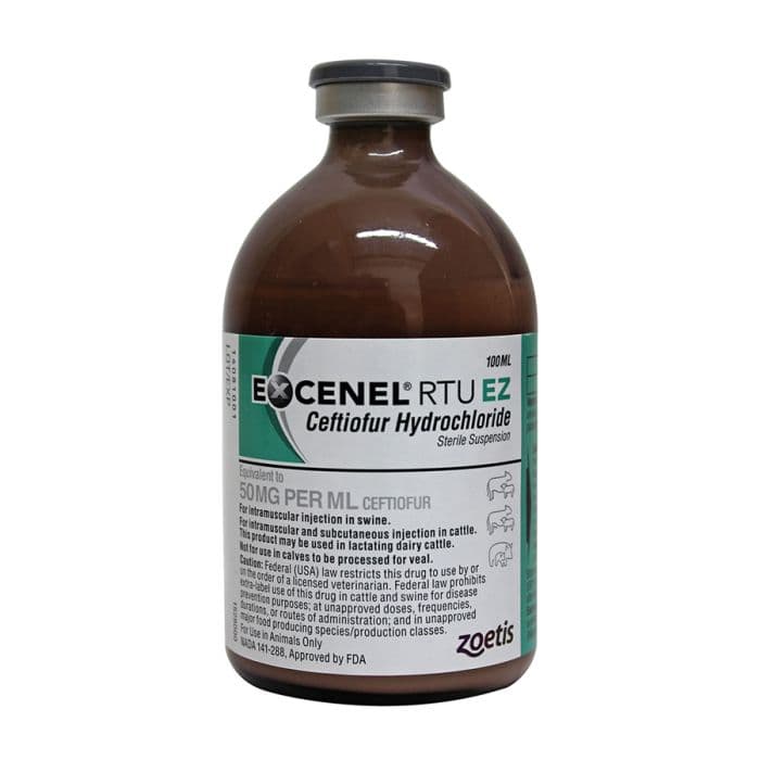Zoetis Excenel RTU EZ (ceftiofur hydrochloride) Sterile Suspension