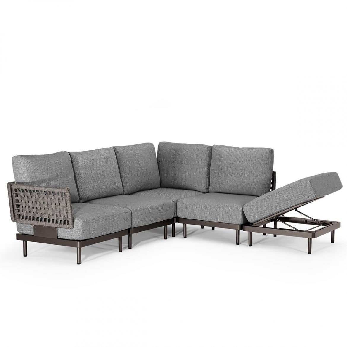 Aluminum Modular Sectional Couch Set, Rope Outdoor Patio Furniture for ...