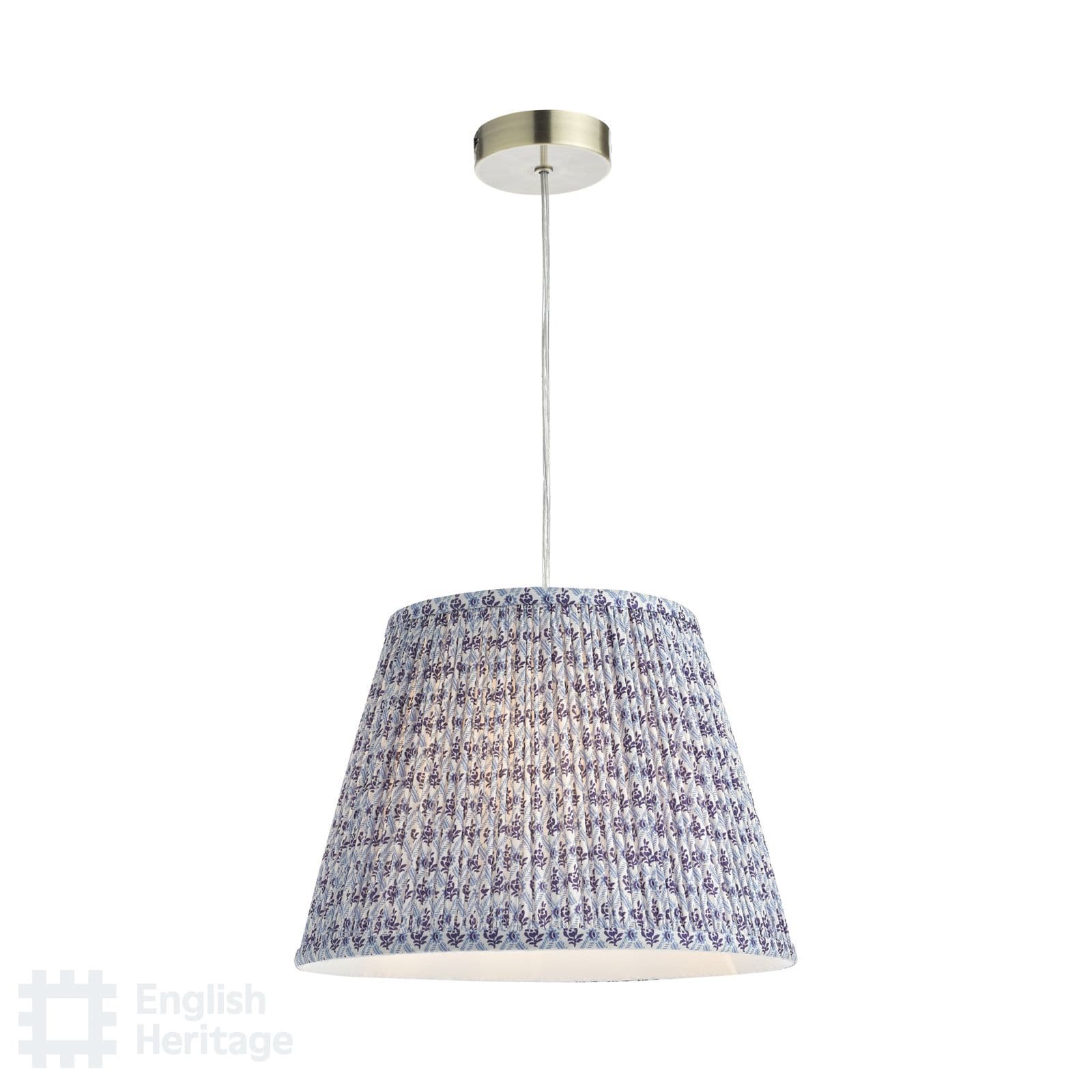 English Heritage St John Street Blue Cotton Empire Shade 35cm