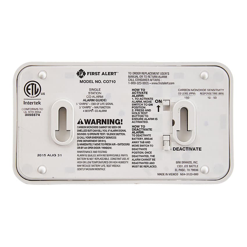 First Alert CO710 10 Year Carbon Monoxide Alarm, Temperature & Digital ...