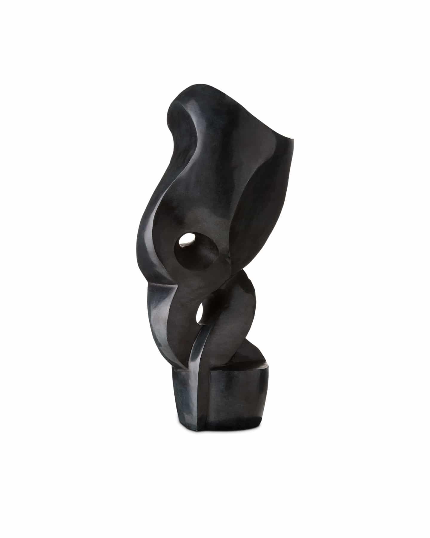 Roland Black Marble Abstract Sculpture by Currey & Company