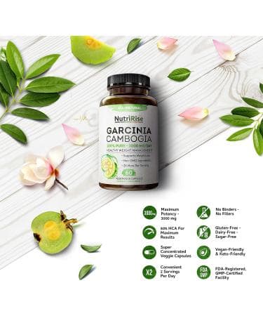 NutriRise Garcinia Cambogia 3000 MG - 60 Capsule Weight Loss Supplement