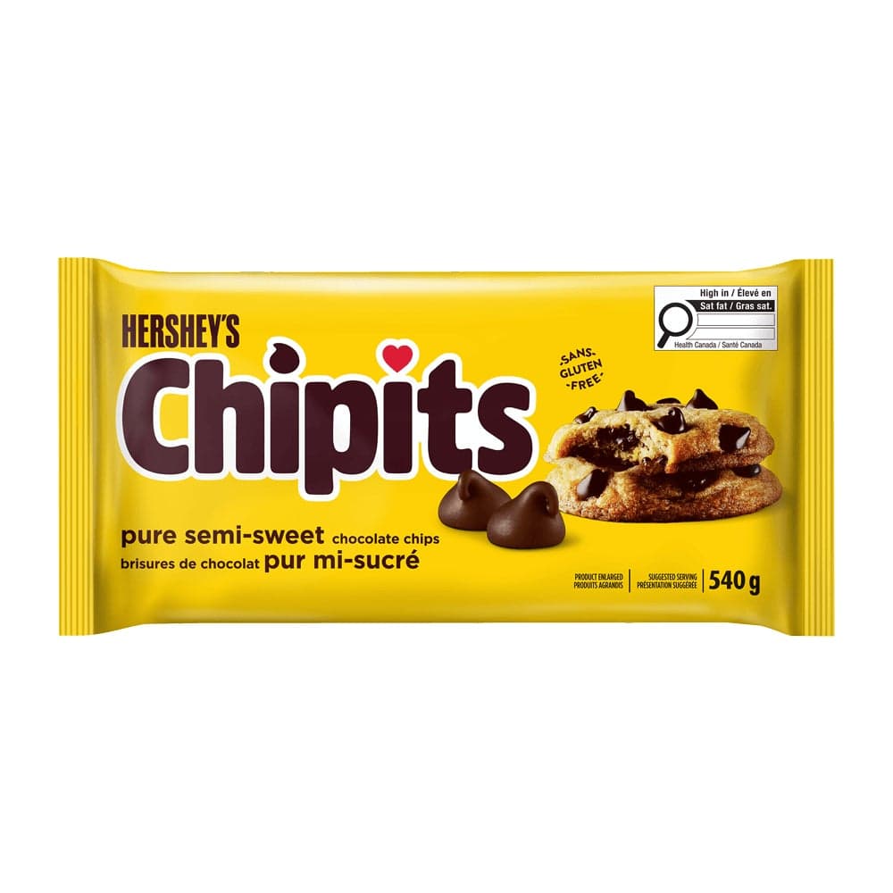 HERSHEY'S CHIPITS Pure Semi-Sweet Chocolate Chips, 540g bag