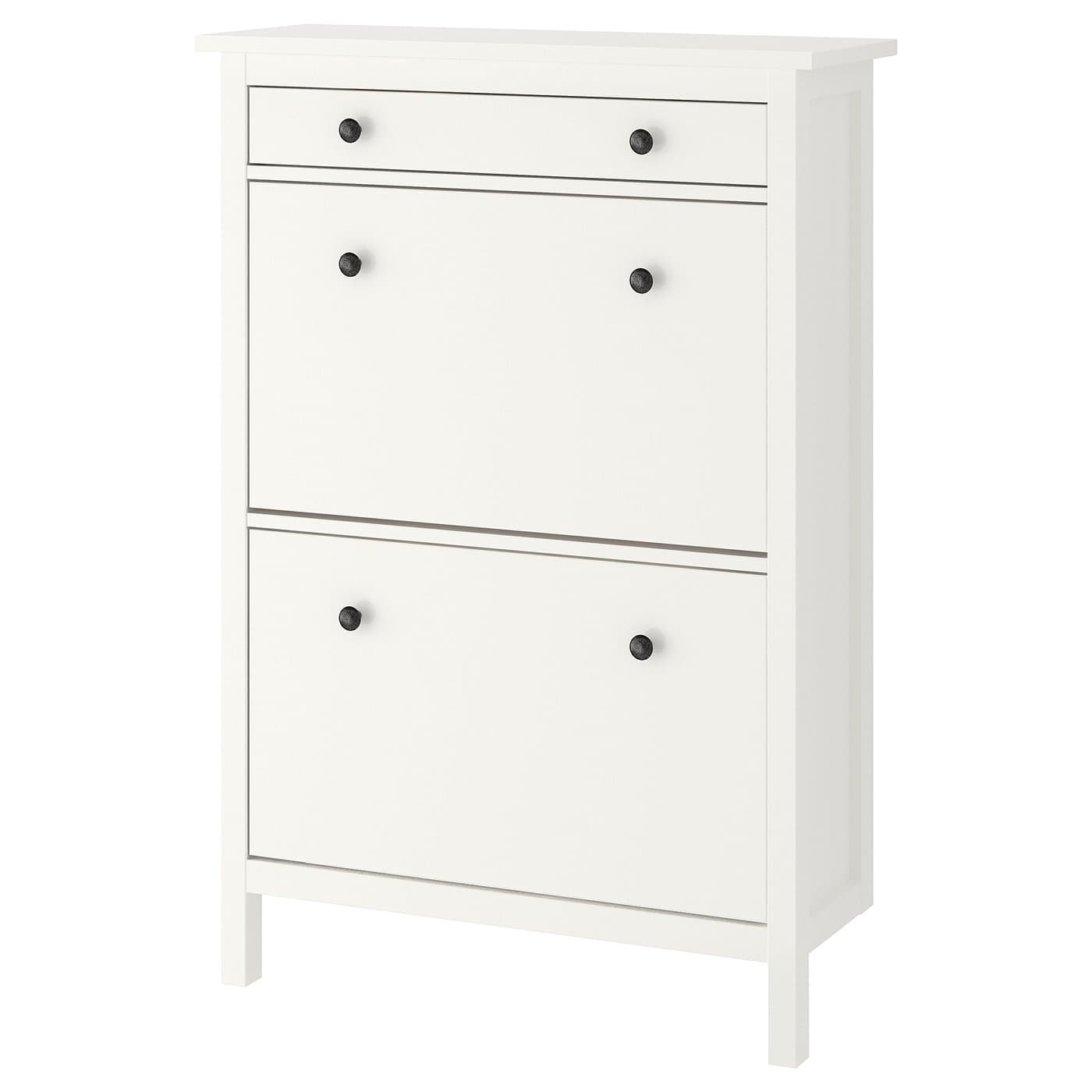 HEMNES Shoe cabinet with 2 compartments, white, 35x50" - IKEA US