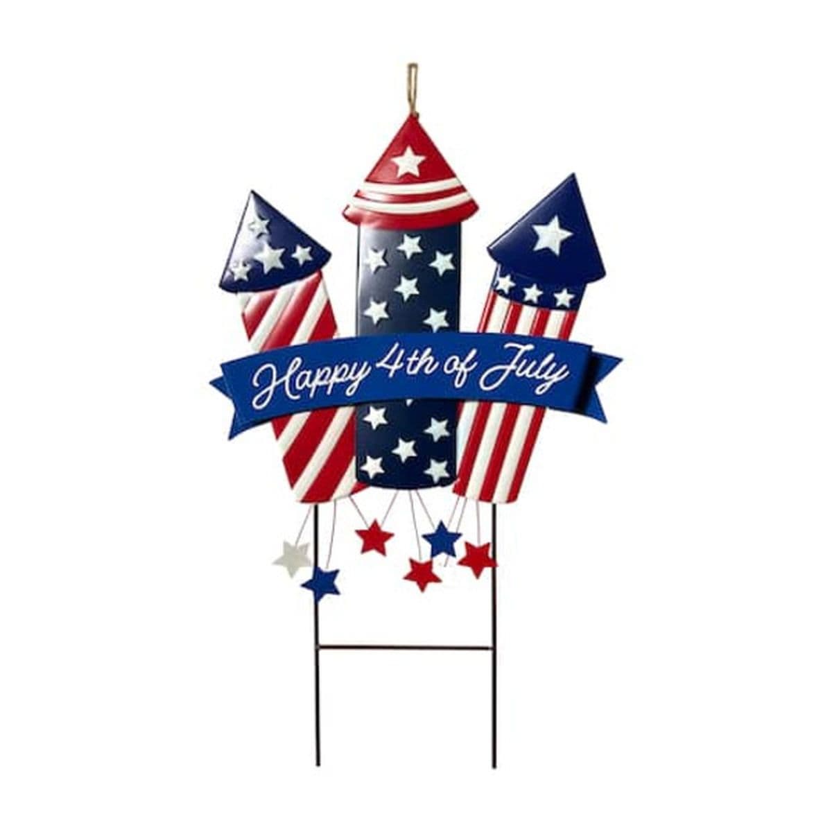 Celebrate It Happy 4th of July Fireworks Yard Stake (27.75 in) Delivery ...