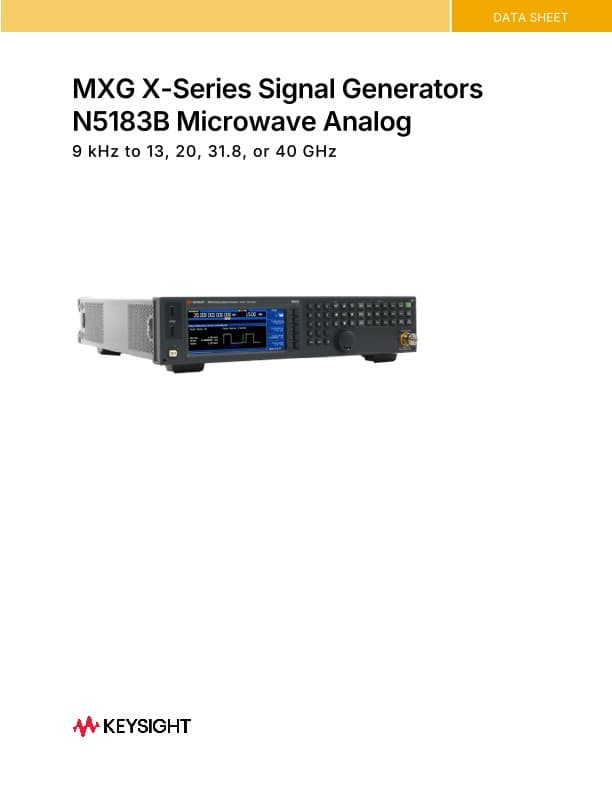 MXG X-Series Signal Generators N5183B Microwave Analog PDF Asset Page ...