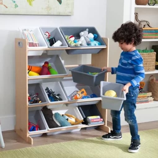 Storage^KidKraft Sort It & Store It Bin Unit - Gray & Natural ...