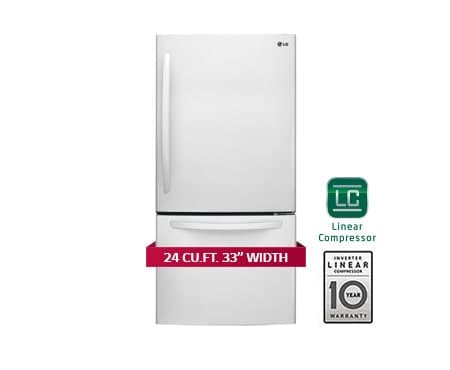 Réfrigérateur de 33 po, 24 pi 3 avec congélateur en bas doté d'un ...