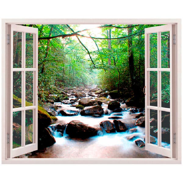 Wall mural Stones in the river spring | MuralDecal.com