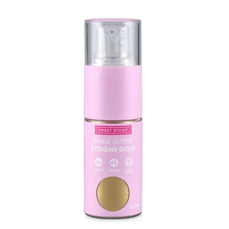 Edible gold glitter spray Sweet sticks 10g - Planète Gateau