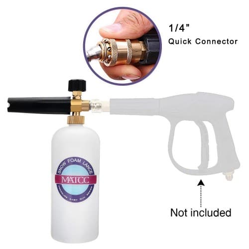 MATCC Adjustable Foam Cannon, 1L Bottle Snow Foam Lance with 1L Bottle ...