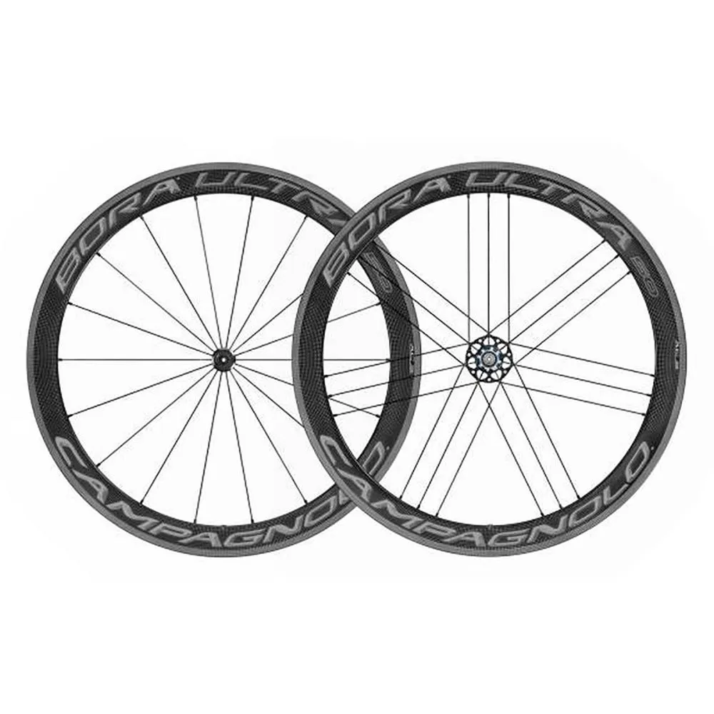 Campagnolo Bora Ultra Dark 50 Tub Disc Tubular Road Wheel Set, Black ...