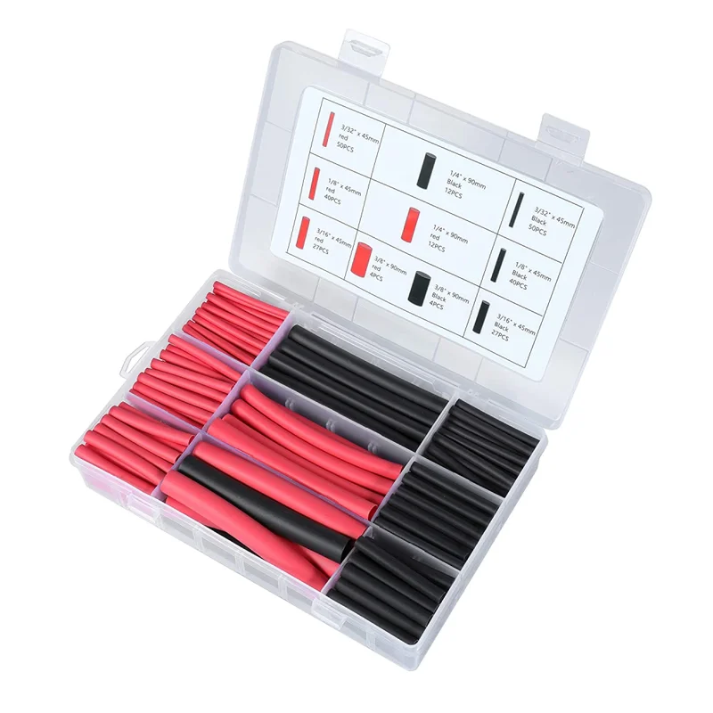 Heat Shrink w/ Adhesive-Lined Kit (Multiple Sizes / Red & Black)