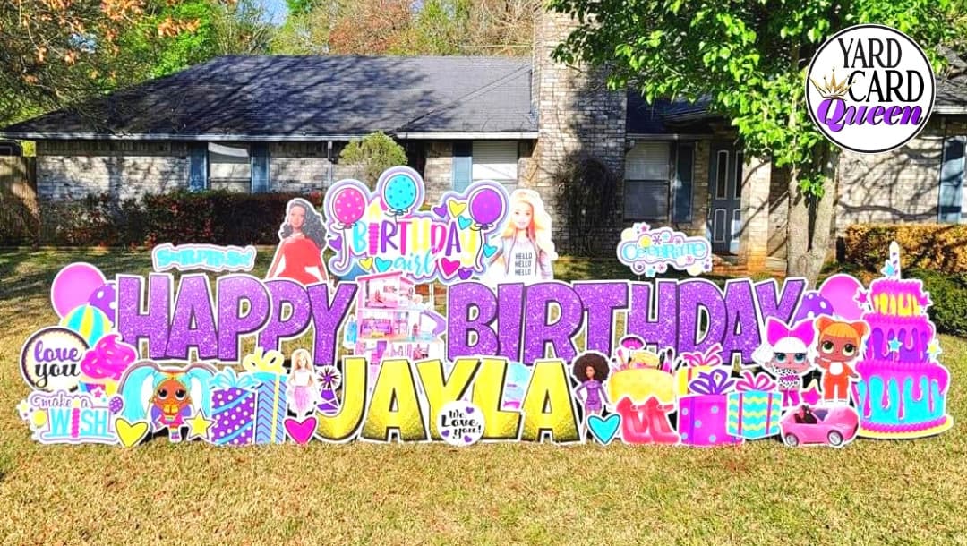 22" Teal Happy Birthday Yard Signs, Outdoor Birthday Party Lawn ...
